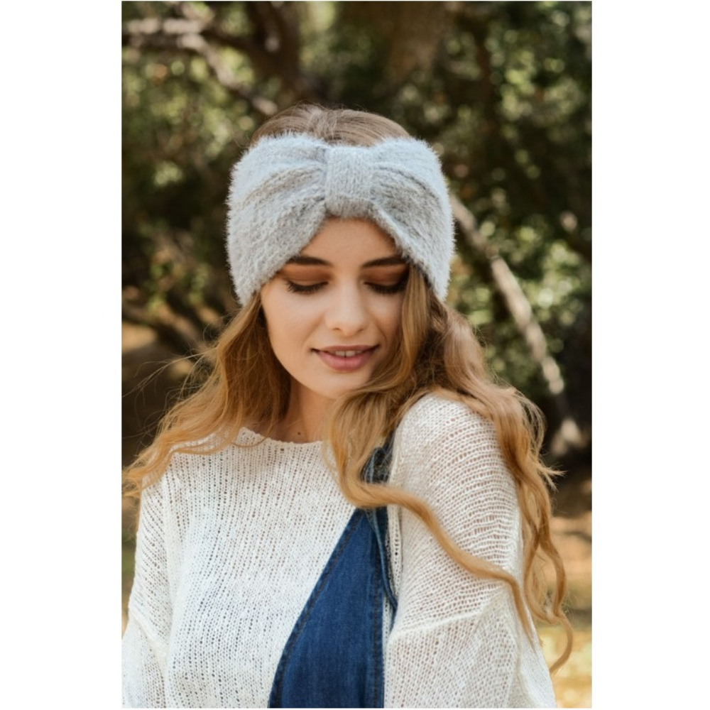 💲Sale 10/$15 ❤️ Ultra Soft Pale Mint Green Mohair Bow Knot Headband Hat Turban